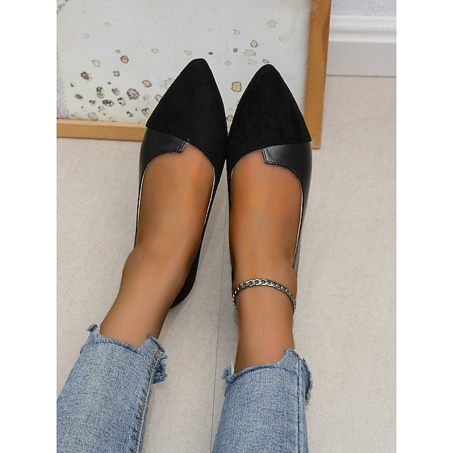 Women's Pointed – Toe Slip-On Elegant Flats Two-Tone