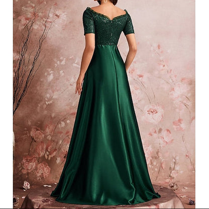 Mother A-Line Sparkle Dress the Evening Gown of Bride Formal