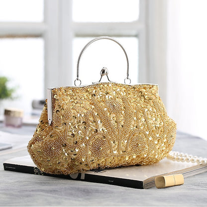 Beaded Vintage White Clutch Purse Women's – Evening