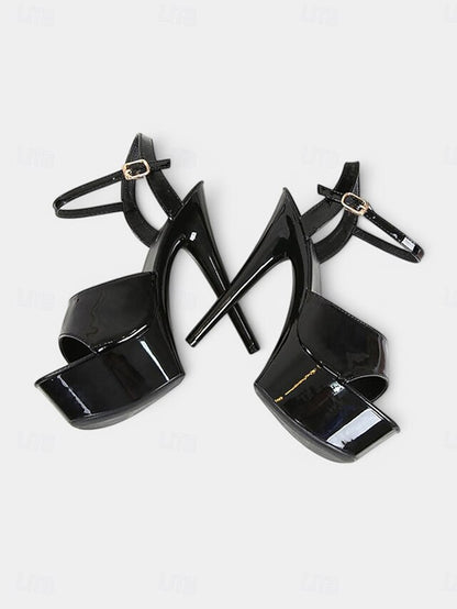 for Patent Leather Peep Red - Toe Platform Sandals Women