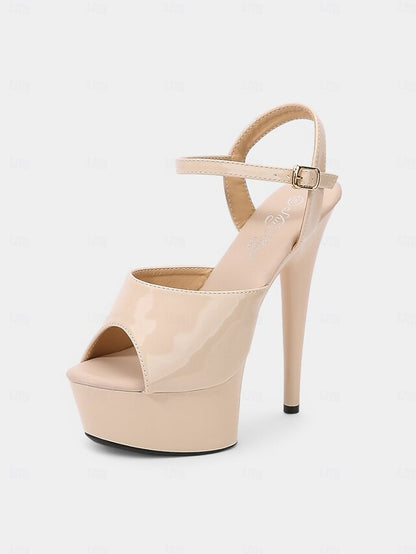 for Patent Leather Peep Red - Toe Platform Sandals Women