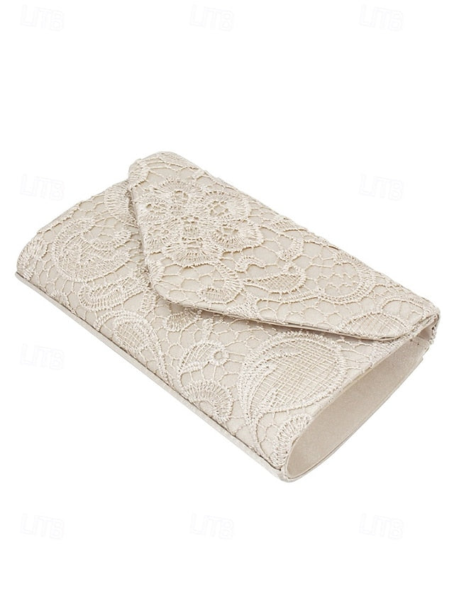 Women's Chain Clutch Evening Strap Bag with Lace