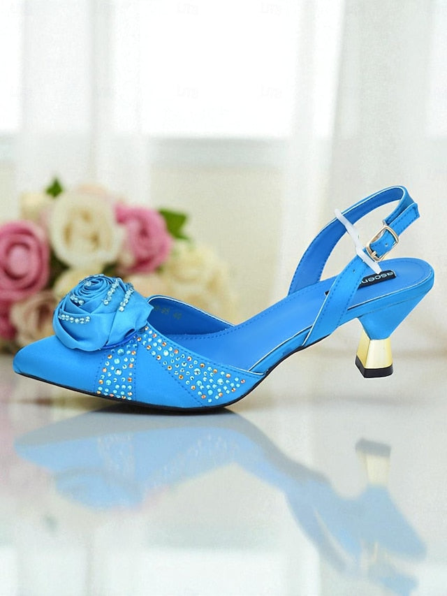 Gold Matching Slingback and Clutch Set Women's Heels -