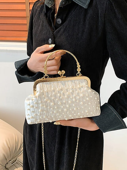 – Clutch Women's Evening Beaded Pearl Vintage Elegant Bag