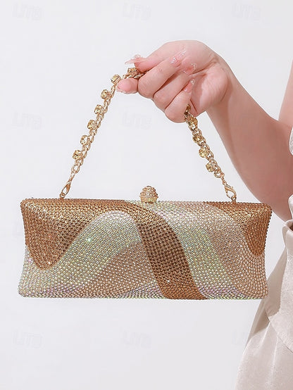 Clutch Crystal Bag Evening with Women's Strap Chain