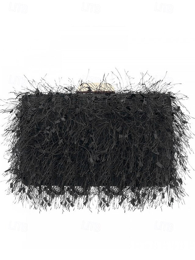 Chain Women's with Clutch Strap Feathered Chic Evening
