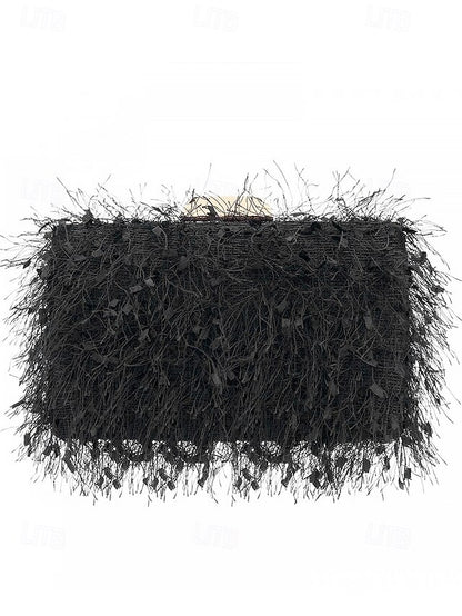 Chain Women's with Clutch Strap Feathered Chic Evening