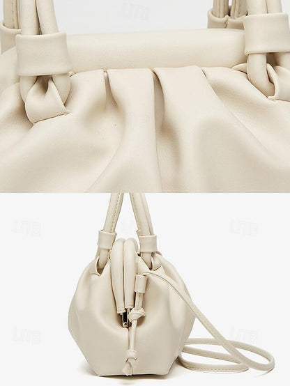 with Drawstring Handbag – Women's Closure Elegant Cream