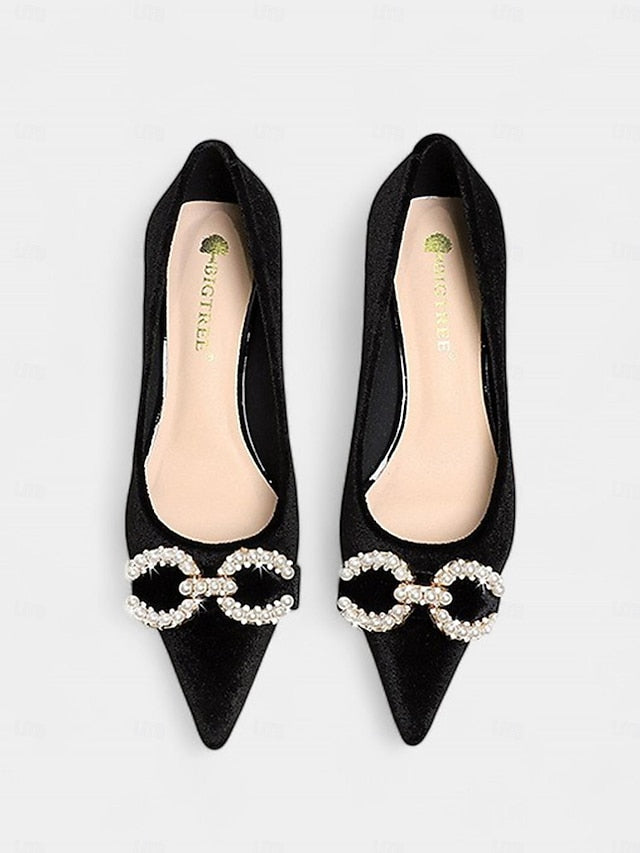 - Pumps Burgundy Kitten Pearl with Heel Bow Women's Velvet