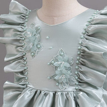 Toddler Party Girls' Floral Wedding Sleeveless Dress