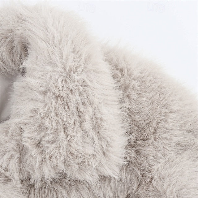 Furs Warm Faux Women's Fur Buttons Coat Comfortable