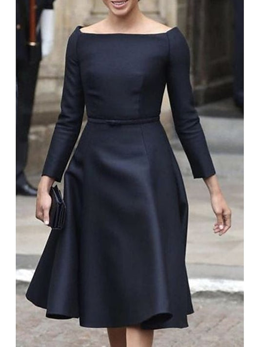 Dress Neck Tea A-Line of Bride Mother Simple the Elegant Jewel