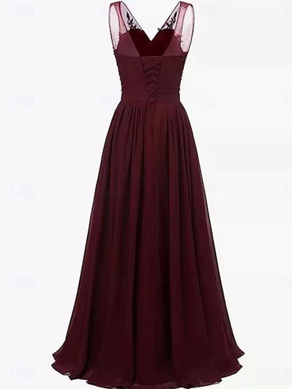 of Simple V Mother the A-Line Floor Dress Elegant Bride Neck
