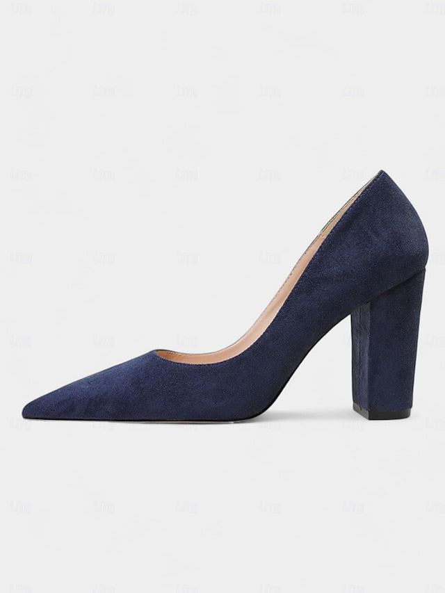 Classic Toe High Suede Heels Pointed | Heel Women's Block