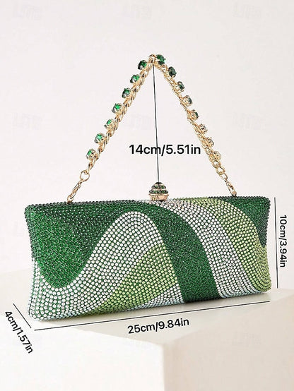 Clutch Crystal Bag Evening with Women's Strap Chain