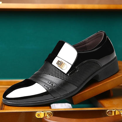 Men's Dress Slip-On Faux Loafers – Patent Formal Leather