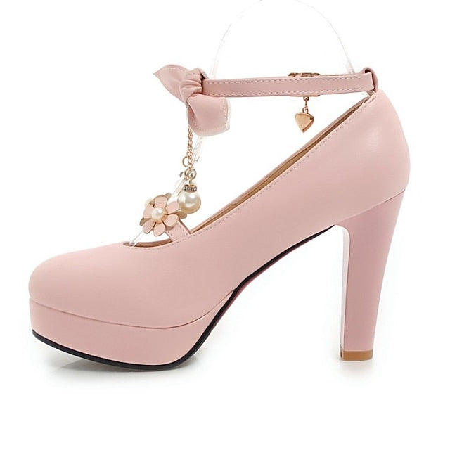 White Jane �?Platform Heels Girls' Elegant Mary Wedding
