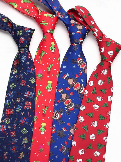 Tree Tie Polyester Santa Men's – Christmas and Fun Silk