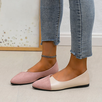 Women's Pointed – Toe Slip-On Elegant Flats Two-Tone