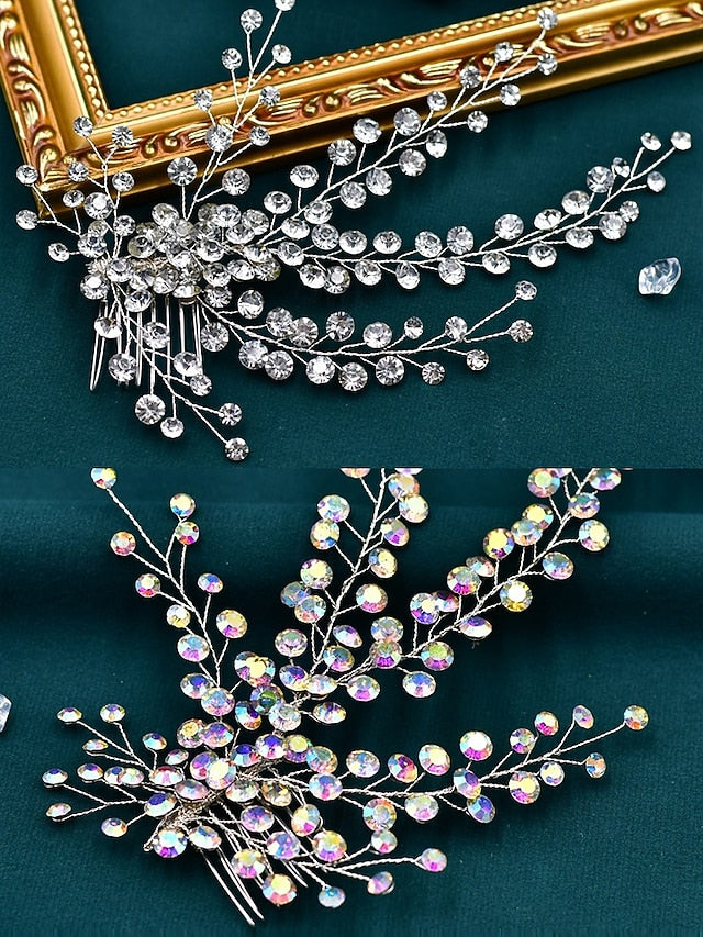 and – Hair Rhinestone Accessory Crystal Bridal Flower Elegant