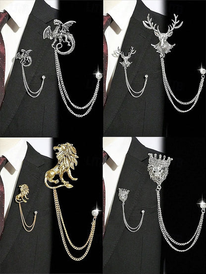 with Deer Brooch Christmas Lapel Men's Pin