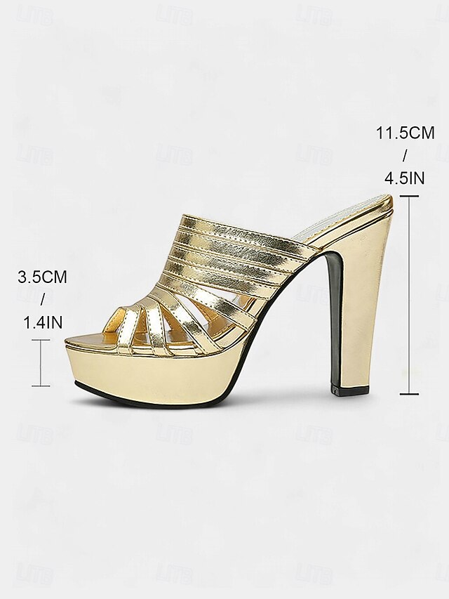 White Open-Toe Mule Women's Strappy Heels - Platform