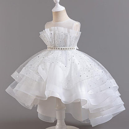 Sequin Girls' Kids Girl Dress Sleeveless Flower Party