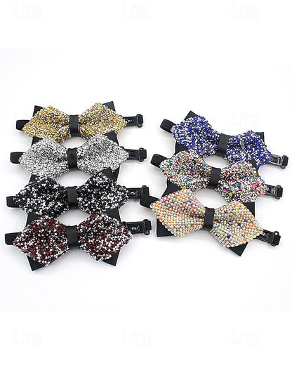 Polyester Sparkling Sequins Bow Christmas – Men's Tie