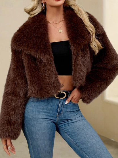 Comfortable Faux Fur Furs Warm Women's Leathers Coat