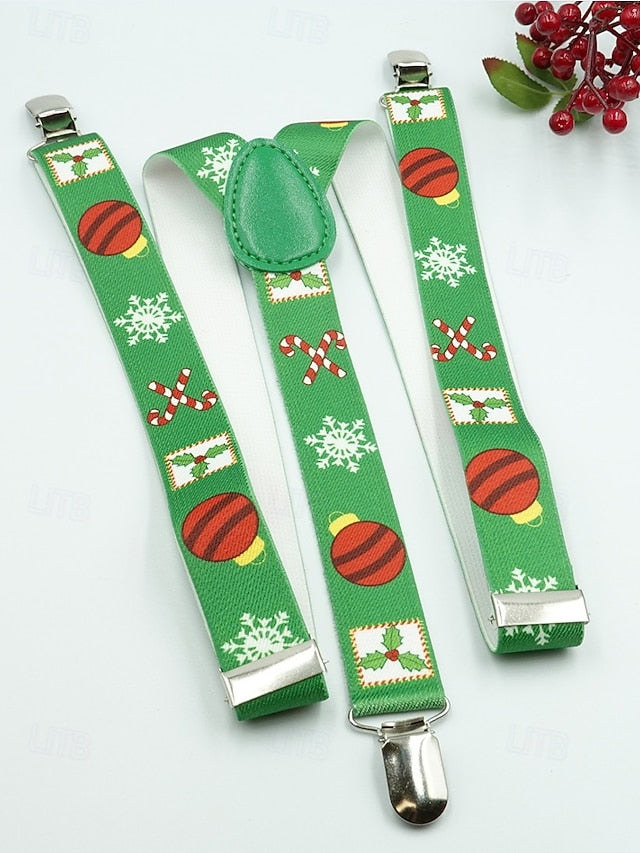 Christmas Men's Suspenders Snowman with
