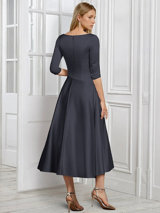 V Dress the Neck of A-Line Bride Simple Mother Elegant
