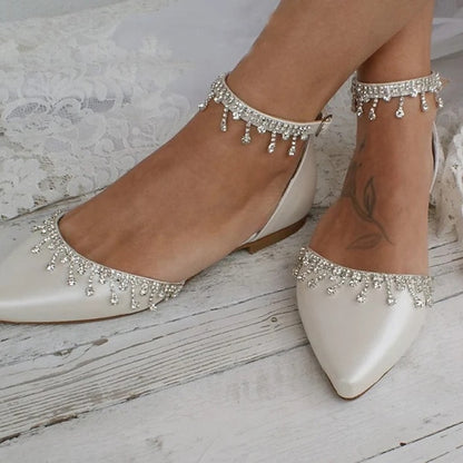Elegant Wedding White with Shoes Women's Flats – Bridal