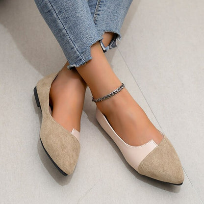 Women's Pointed – Toe Slip-On Elegant Flats Two-Tone