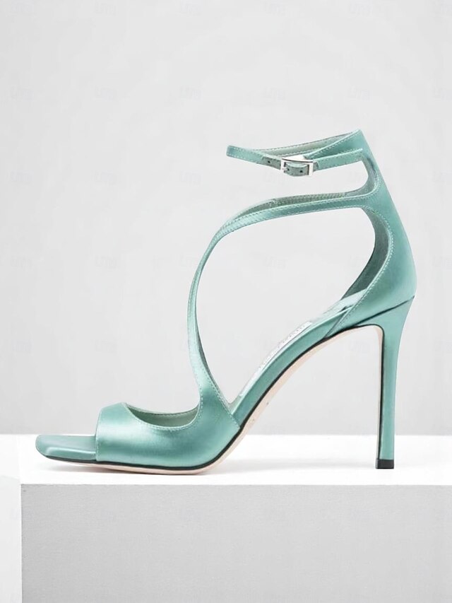 Stiletto Elegant - Heels Women's Satin Lavender Crisscross