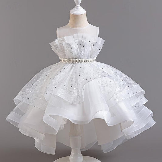 Party Kids Girl Sleeveless Flower Sequin Girls' Dress
