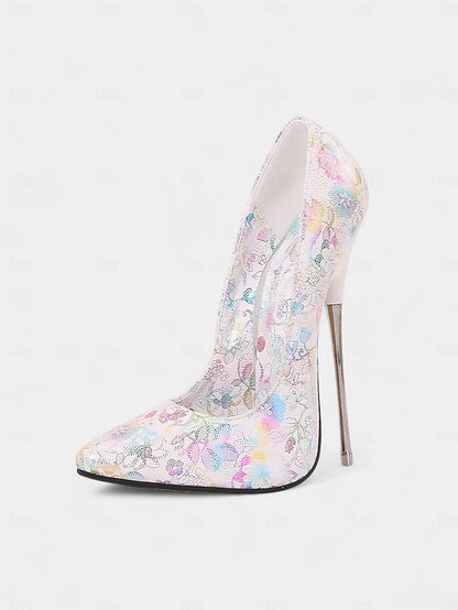 Jacquard Red High Women's Heels Stiletto