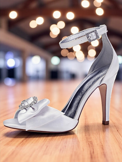 with High Sandals Rhinestone Heel Satin Women's Purple