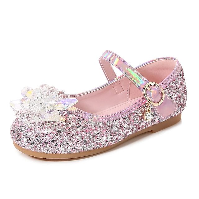 Portable Shoes Girls' PU Princess Leather Flats Walking
