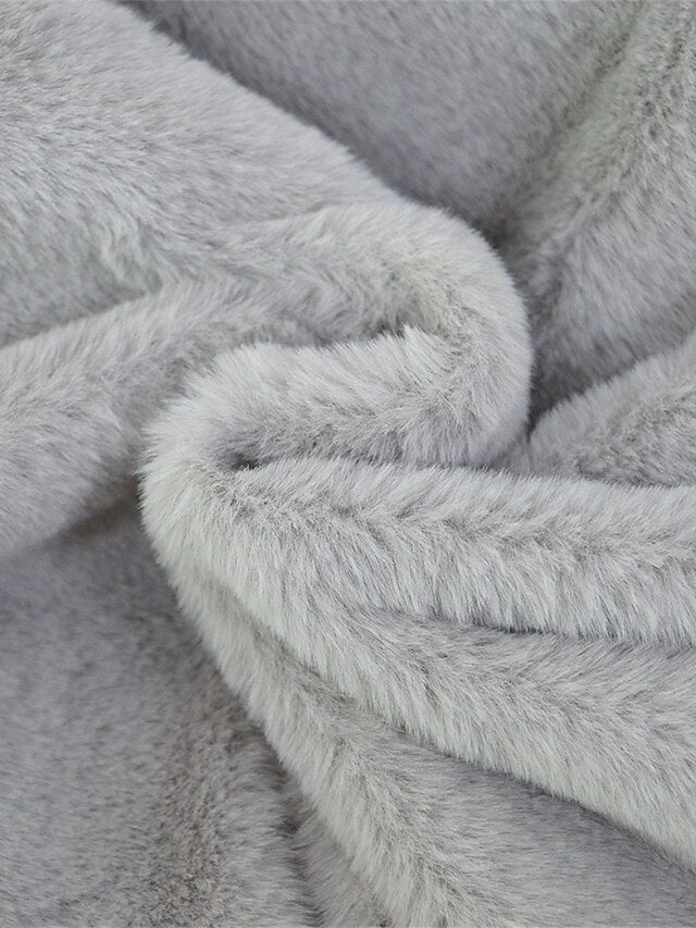 Coat Fleece Pocket Faux Breathable Women's Warm Fur Lined