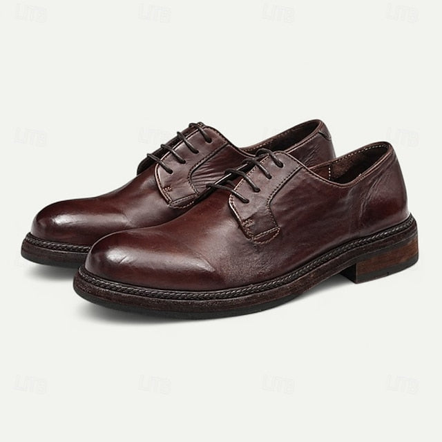 Goodyear Men's Clean with Derby Shoes Welt Leather and Tan