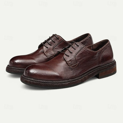 Goodyear Men's Clean with Derby Shoes Welt Leather and Tan