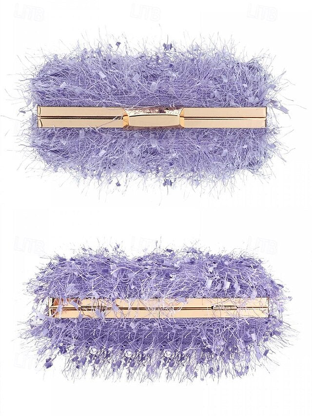 Chain Women's with Clutch Strap Feathered Chic Evening