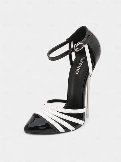 Women's and Heels Leather Patent - Red Black Stiletto