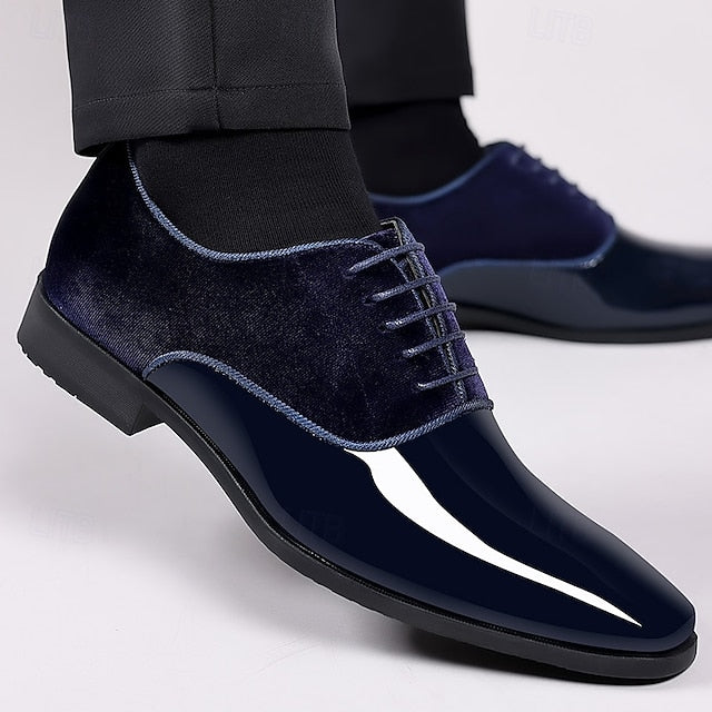 Shoes with Oxford Navy Men's Leather Blue Patent
