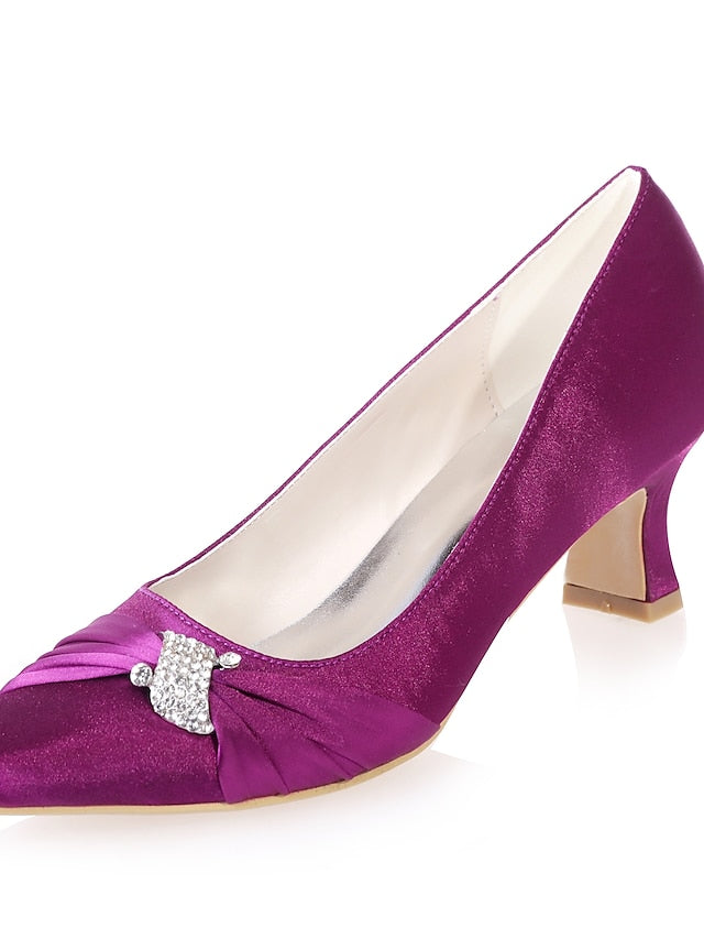 Satin Rhinestone Kitten Blue Women's with Bow Royal Heels