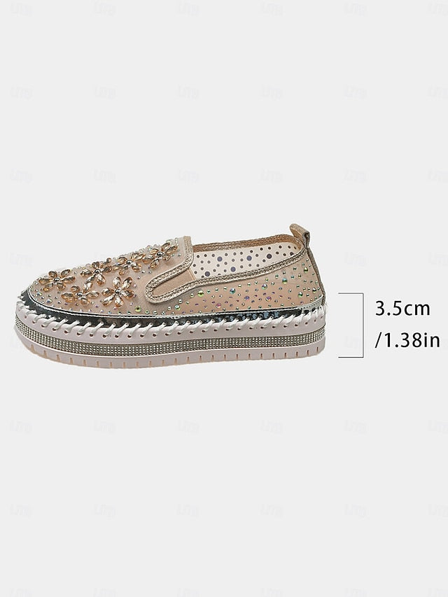 Slip-On Mesh Sneakers Rhinestone with Embellished Women's
