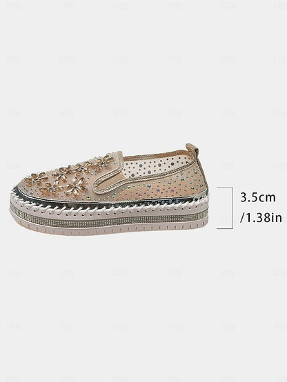 Slip-On Mesh Sneakers Rhinestone with Embellished Women's