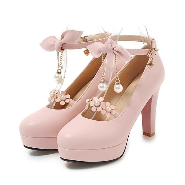 White Jane �?Platform Heels Girls' Elegant Mary Wedding