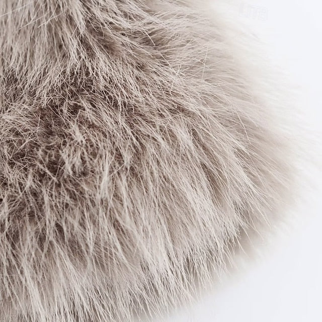 Pocket Warm Coat Comfortable Fur Faux Women's Buttons