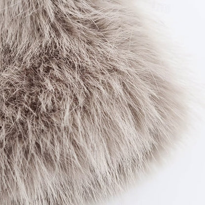 Pocket Warm Coat Comfortable Fur Faux Women's Buttons